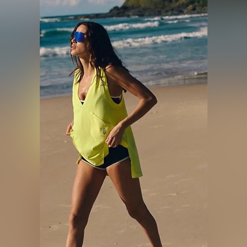 FP Movement by Free People Neon Yellow V-Neck Tank Top - Picture 4 of 8
